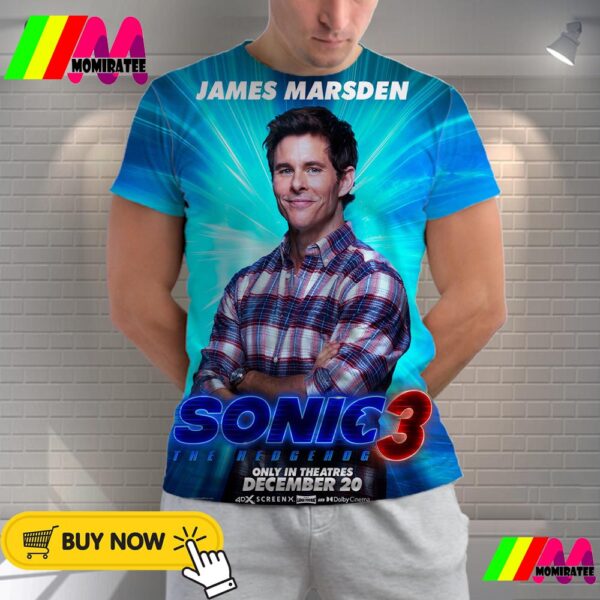 James Marsden As Tom Wachowski In Sonic The Hedgehog 3 Official Poster Release December 20th 2024 All Over Print Shirt