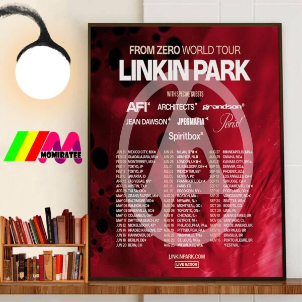 Linkin Park From Zero World Tour 2025 Shows For Japan Mexico The UK Europe The US And Canada Starting On January 31st 2025 Wall Decorations Poster Canvas