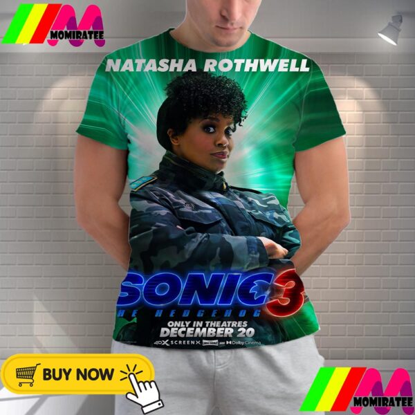 Natasha Rothwell As Rachel In Sonic The Hedgehog 3 Official Poster Release December 20th 2024 All Over Print Shirt