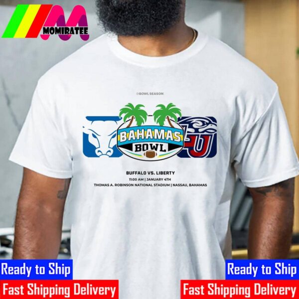 Official Buffalo Bulls Football Vs Liberty Flames Football In The Bahamas Bowl At Thomas A Robinson National Stadium Nassau Bahamas On January 4th 2025 Classic T-Shirt