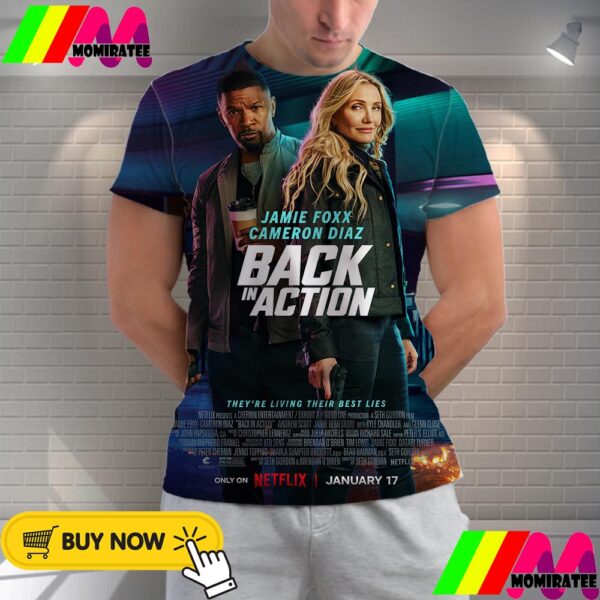 Official Poster Jamie Foxx Cameron Diaz Back In Action They’re Living Their Best Lies All Over Print Shirt