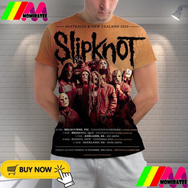 Slipknot Australia And New New Zealand 2025 Tour Date List All Over Print Shirt