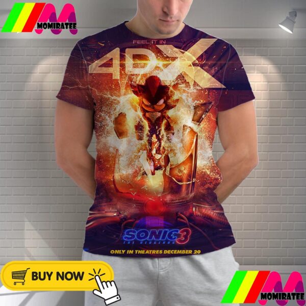 Sonic The Hedgehog 3 Official 4DX Poster Release December 20th 2024 All Over Print Shirt