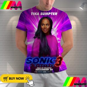 Tika Sumpter As Maddie Wachowski In Sonic The Hedgehog 3 Official Poster Release December 20th 2024 All Over Print Shirt