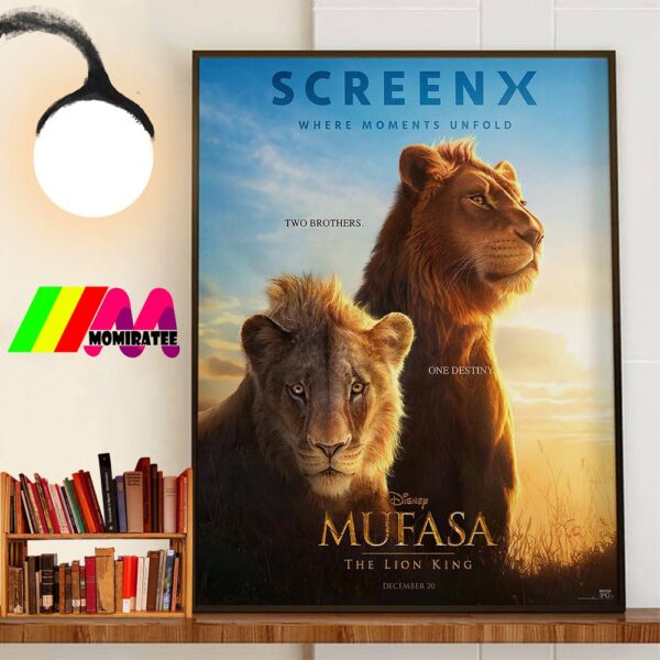 Two Brothers One Destiny Mufasa The Lion King Of Disney Official Screen X Poster Release December 20th 2024 Wall Decorations Poster Canvas